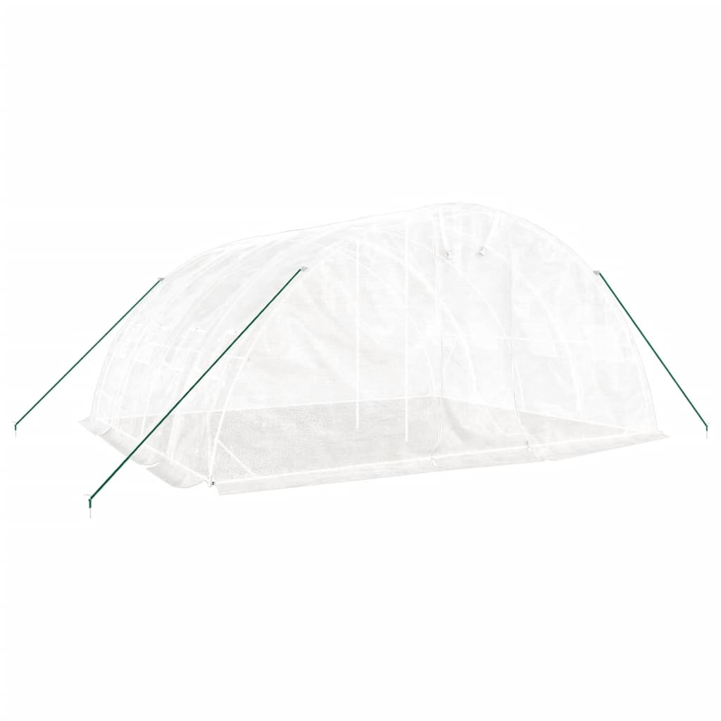 Vidaxl tuinkas avec cadre en acier 20 m² 5x4x2,3 m blanc