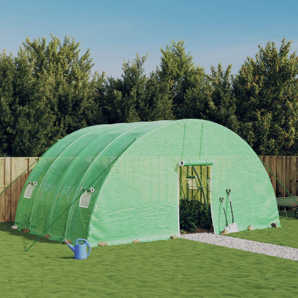 Vidaxl tuinkas avec cadre en acier 24 m² 6x4x2,85 m vert