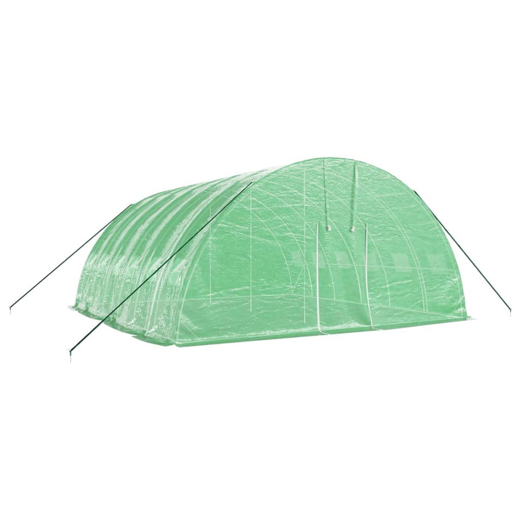 Vidaxl tuinkas con telaio in acciaio 36 m² 6x6x2,85 m verde