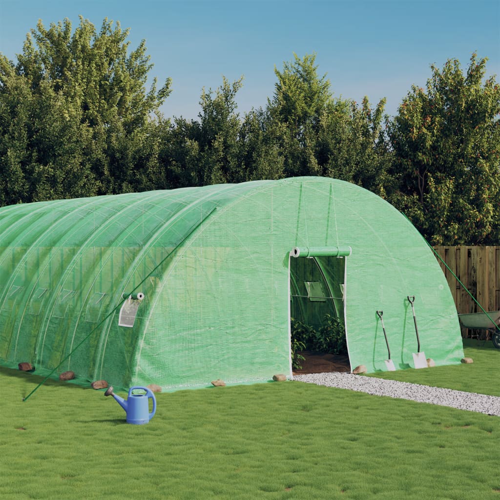 Vidaxl tuinkas con telaio in acciaio 36 m² 6x6x2,85 m verde