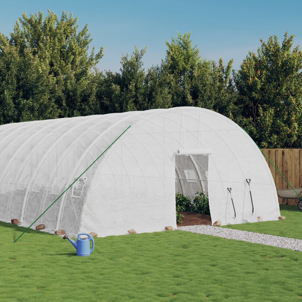 Vidaxl tuinkas con telaio in acciaio 36 m² 6x6x2,85 m bianco