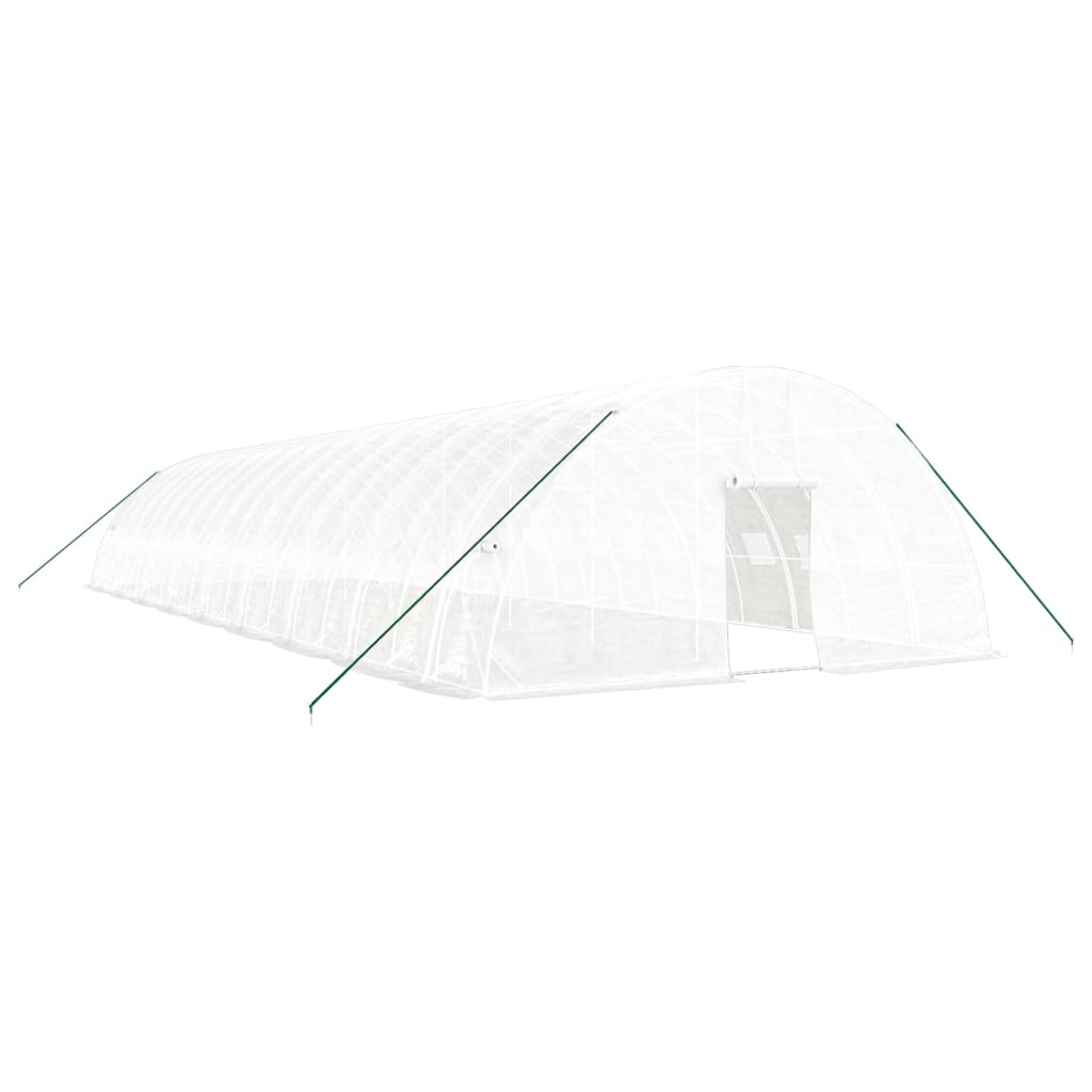 Vidaxl tuinkas avec cadre en acier 108 m² 18x6x2,85 m blanc