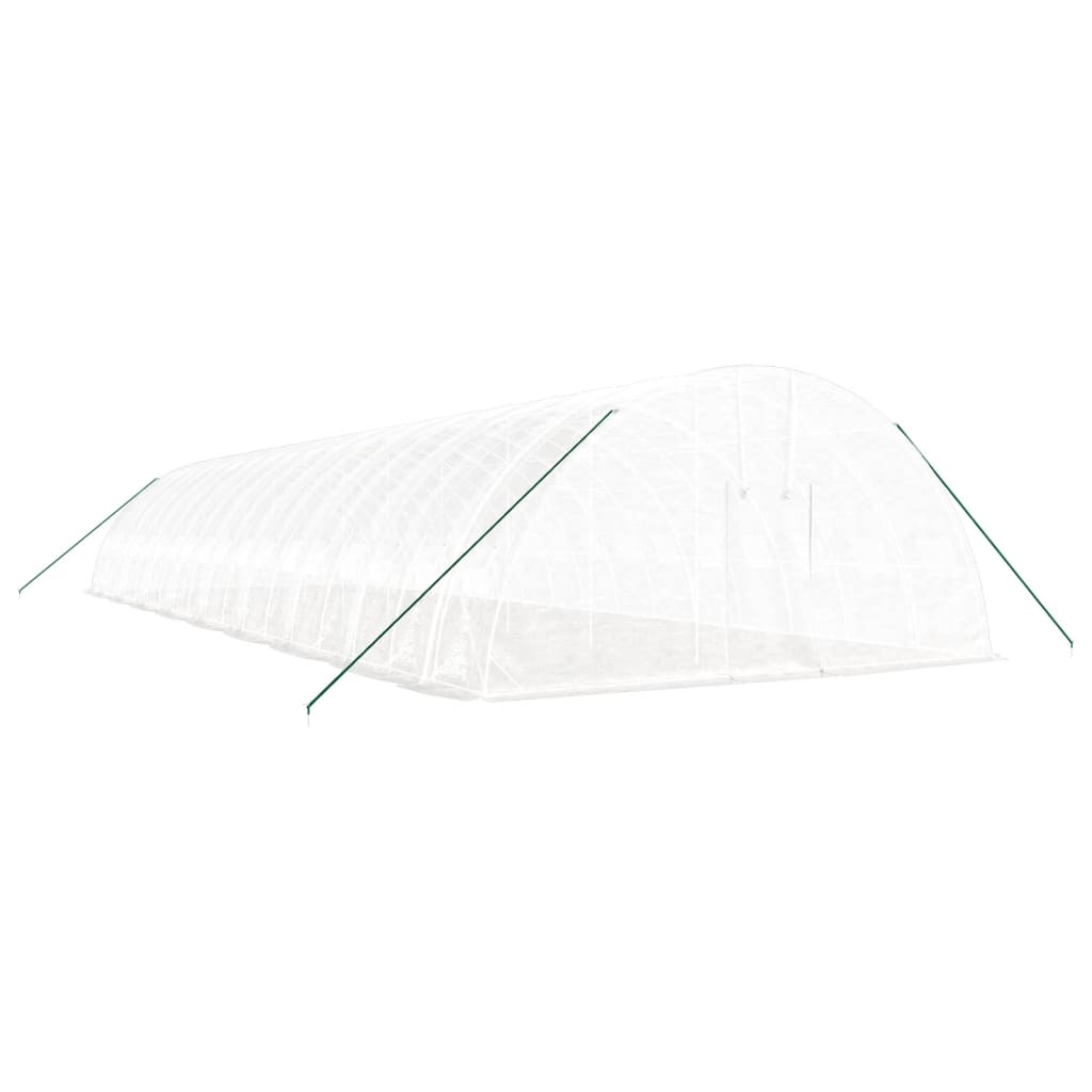 Vidaxl tuinkas avec cadre en acier 108 m² 18x6x2,85 m blanc