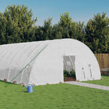 Vidaxl tuinkas avec cadre en acier 108 m² 18x6x2,85 m blanc