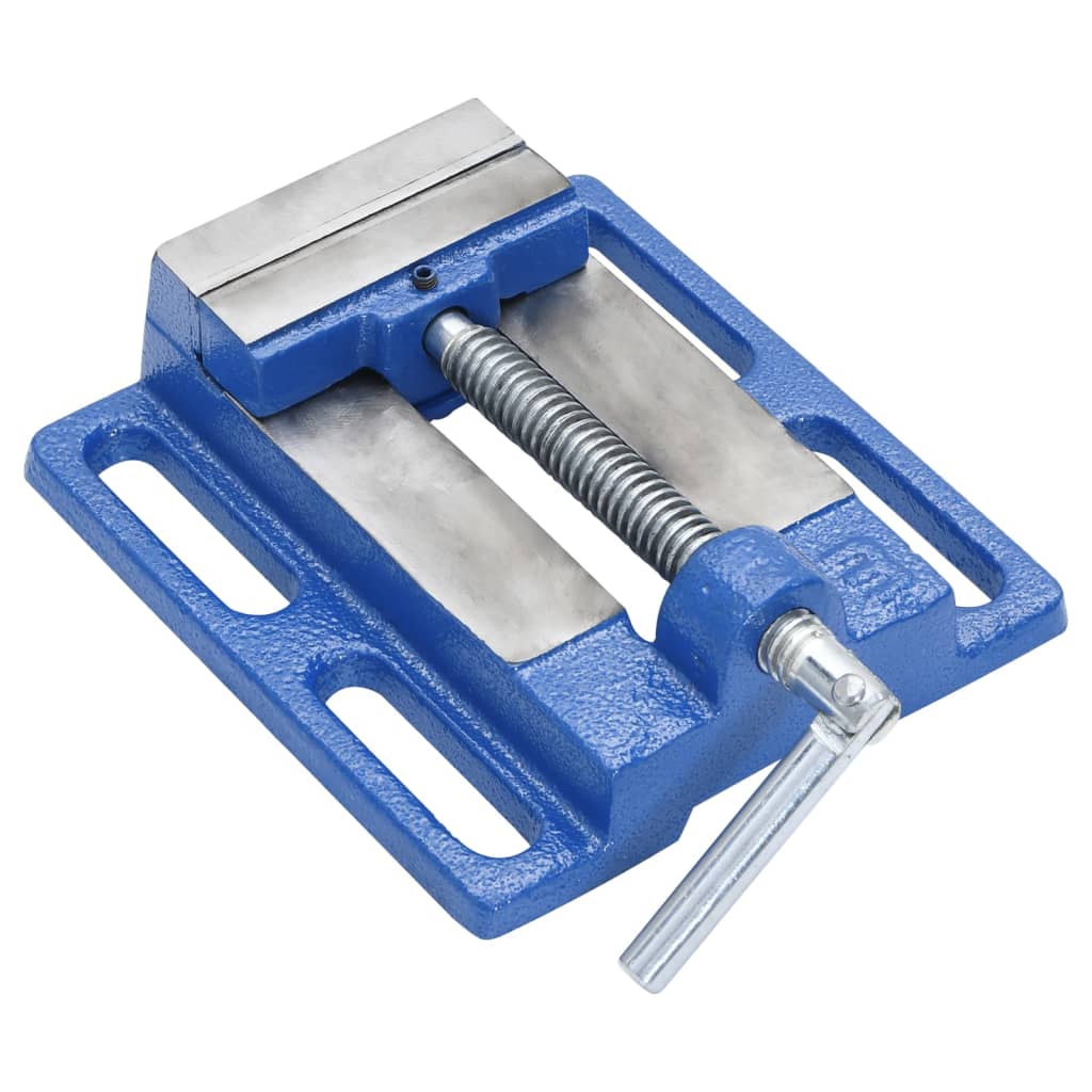 VidaXL vice for column drilling machine 76 mm cast iron blue