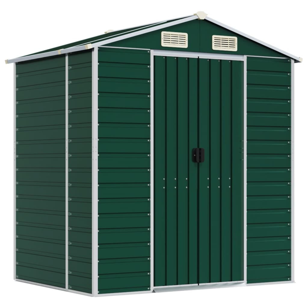 Vidaxl Garden shed 191x130x198 cm Galvanized steel green