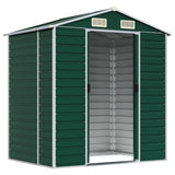 Vidaxl Garden shed 191x130x198 cm Galvanized steel green