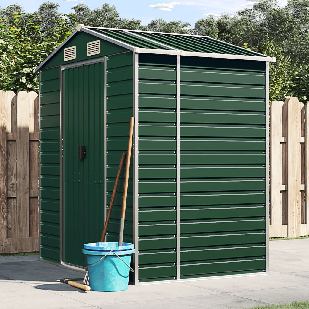 Vidaxl Garden shed 191x130x198 cm Galvanized steel green