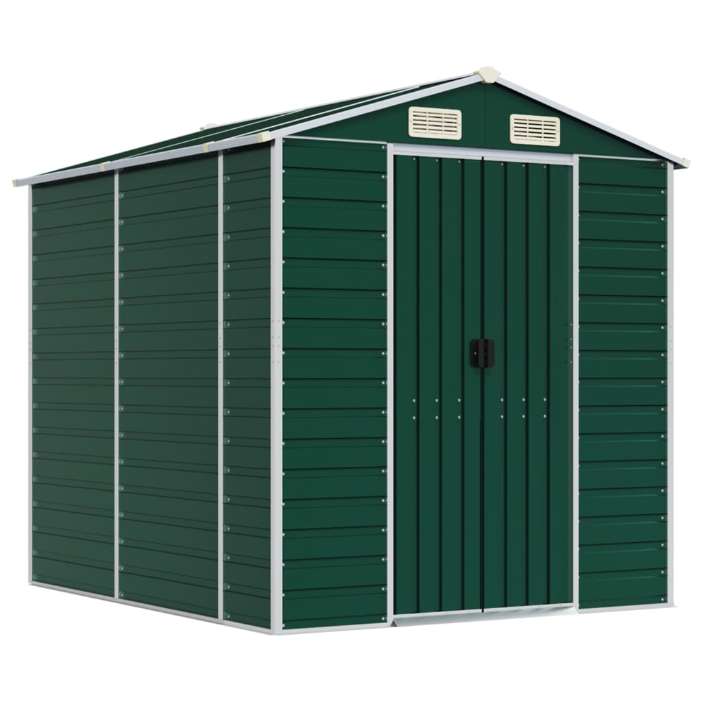 Vidaxl Garden shed 191x215x198 cm Galvanized steel green