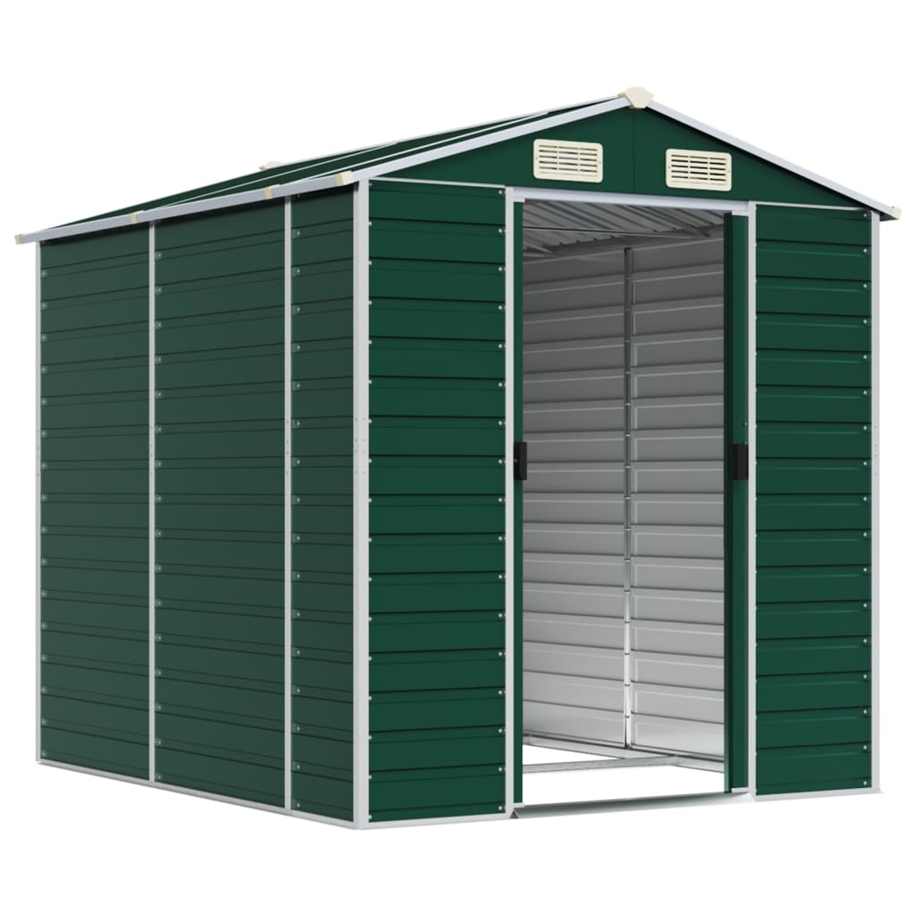 Vidaxl Garden shed 191x215x198 cm Galvanized steel green