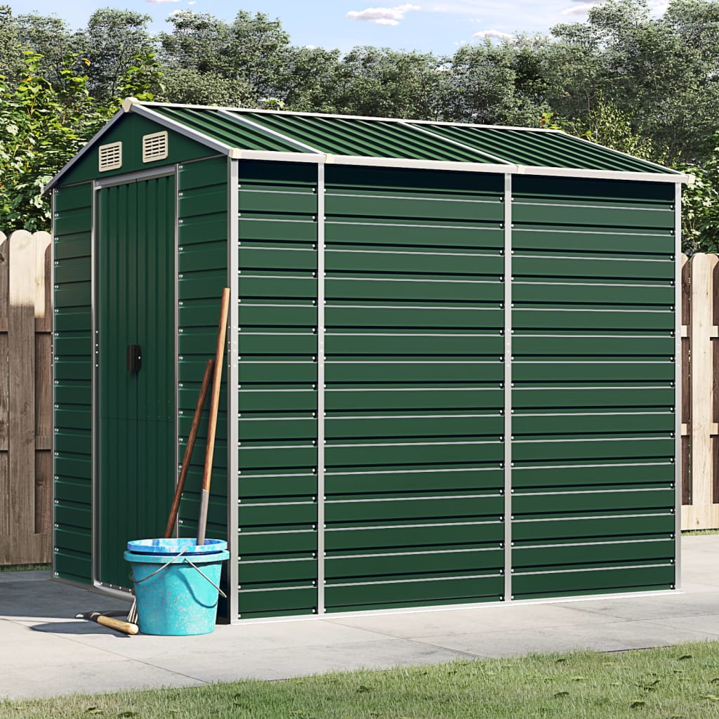 Vidaxl Garden shed 191x215x198 cm Galvanized steel green