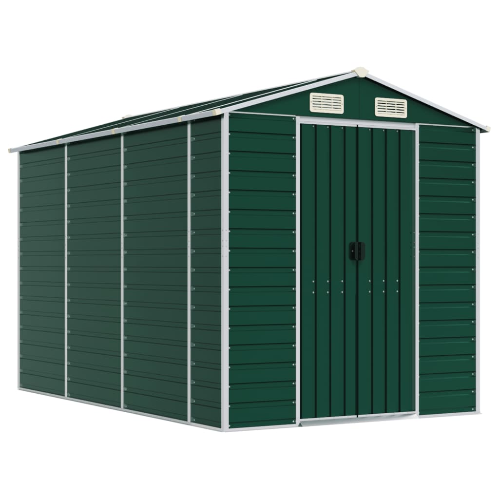 Vidaxl Garden shed 191x300x198 cm Galvanized steel green