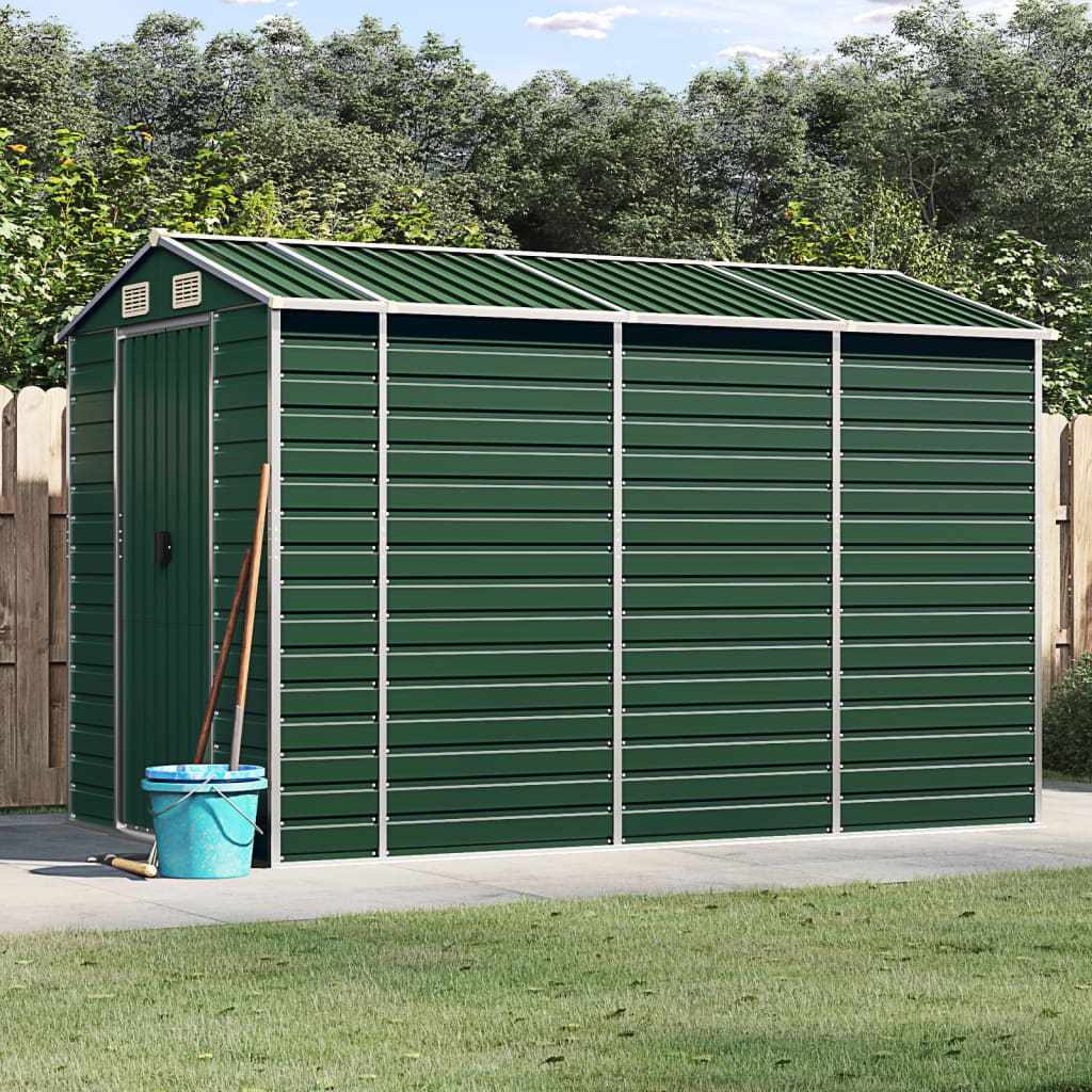 Vidaxl Garden shed 191x300x198 cm Galvanized steel green