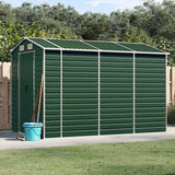 Vidaxl Garden shed 191x300x198 cm Galvanized steel green