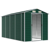 Vidaxl Garden shed 191x385x198 cm Galvanized steel green