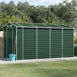 Vidaxl Garden shed 191x385x198 cm Galvanized steel green