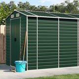 Vidaxl Garden shed 191x470x198 cm Galvanized steel green