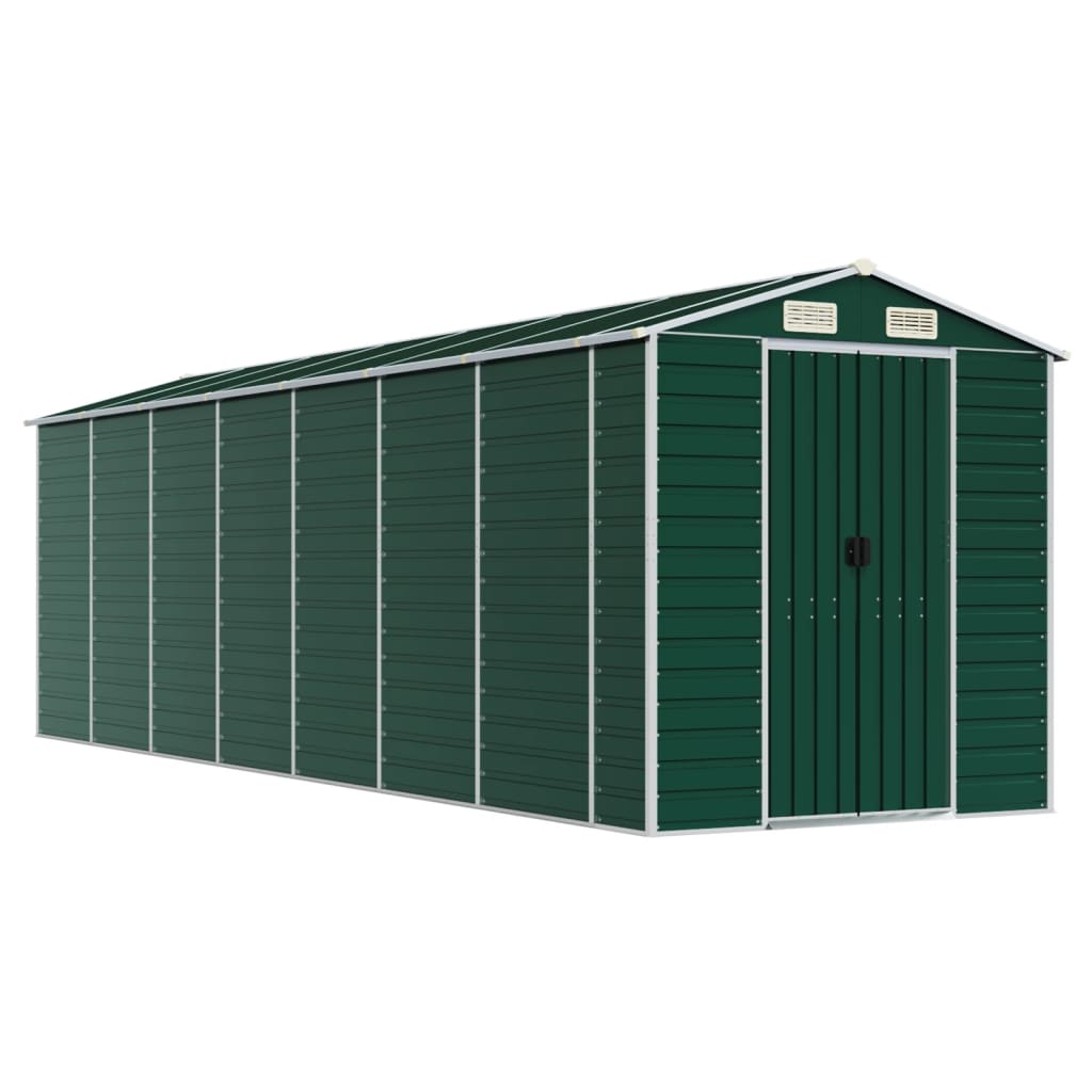 Vidaxl Garden shed 191x640x198 cm Galvanized steel green