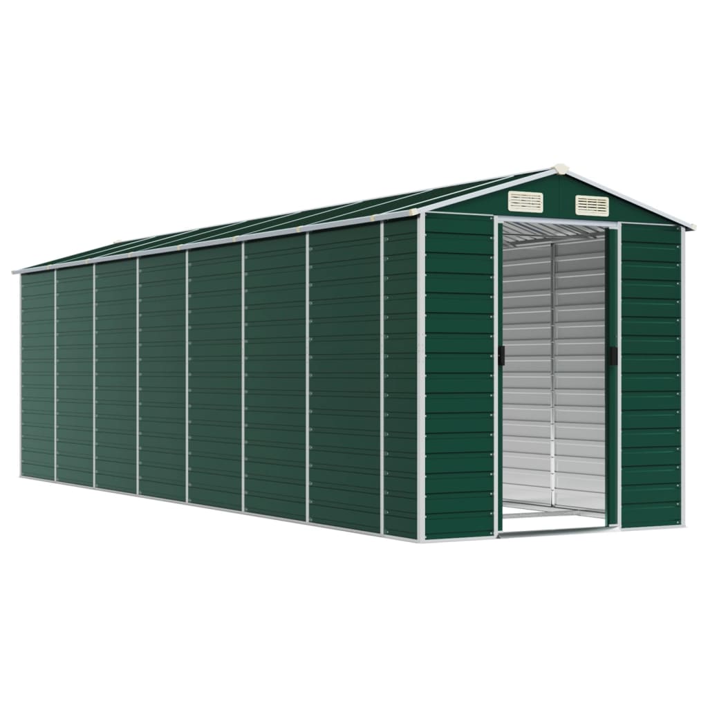 Vidaxl Garden shed 191x640x198 cm Galvanized steel green