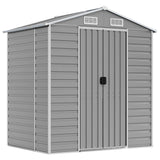 Vidaxl garden shed 191x130x198 cm galvanized steel light gray