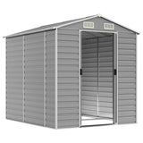 Vidaxl garden shed 191x215x198 cm galvanized steel light gray