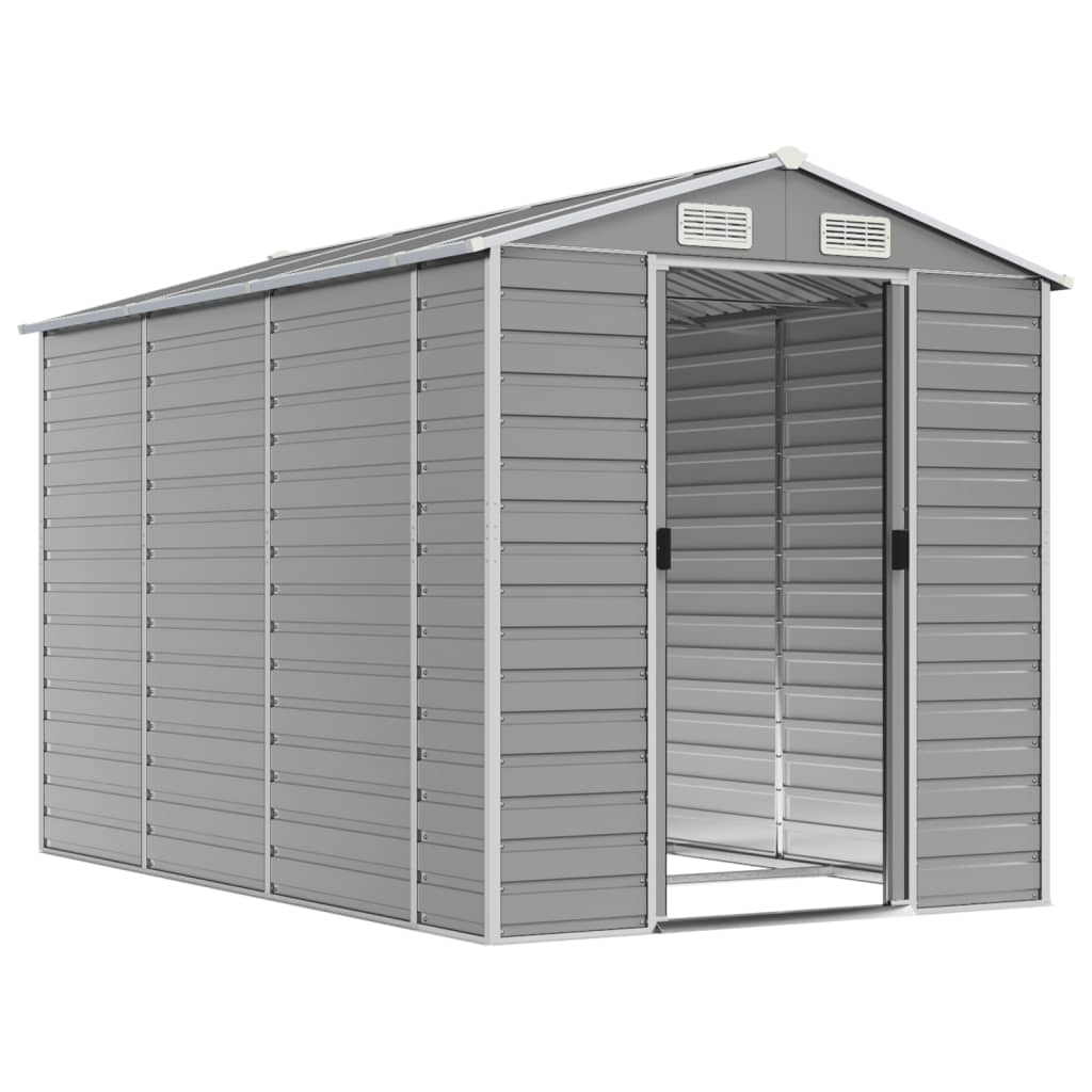 Vidaxl garden shed 191x300x198 cm galvanized steel light gray