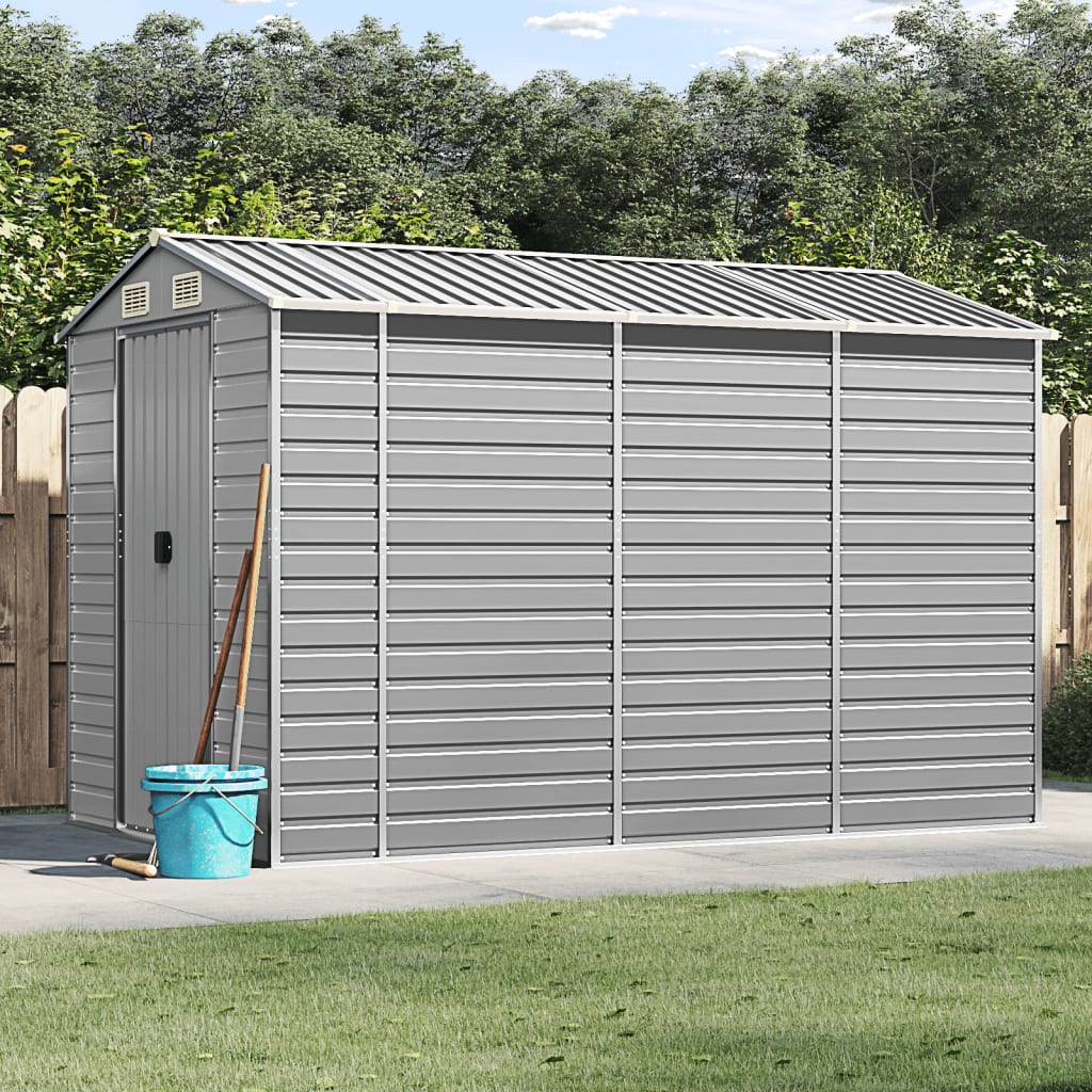 Vidaxl garden shed 191x300x198 cm galvanized steel light gray