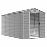 Vidaxl garden shed 191x385x198 cm galvanized steel light gray