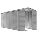 Vidaxl garden shed 191x470x198 cm galvanized steel light gray