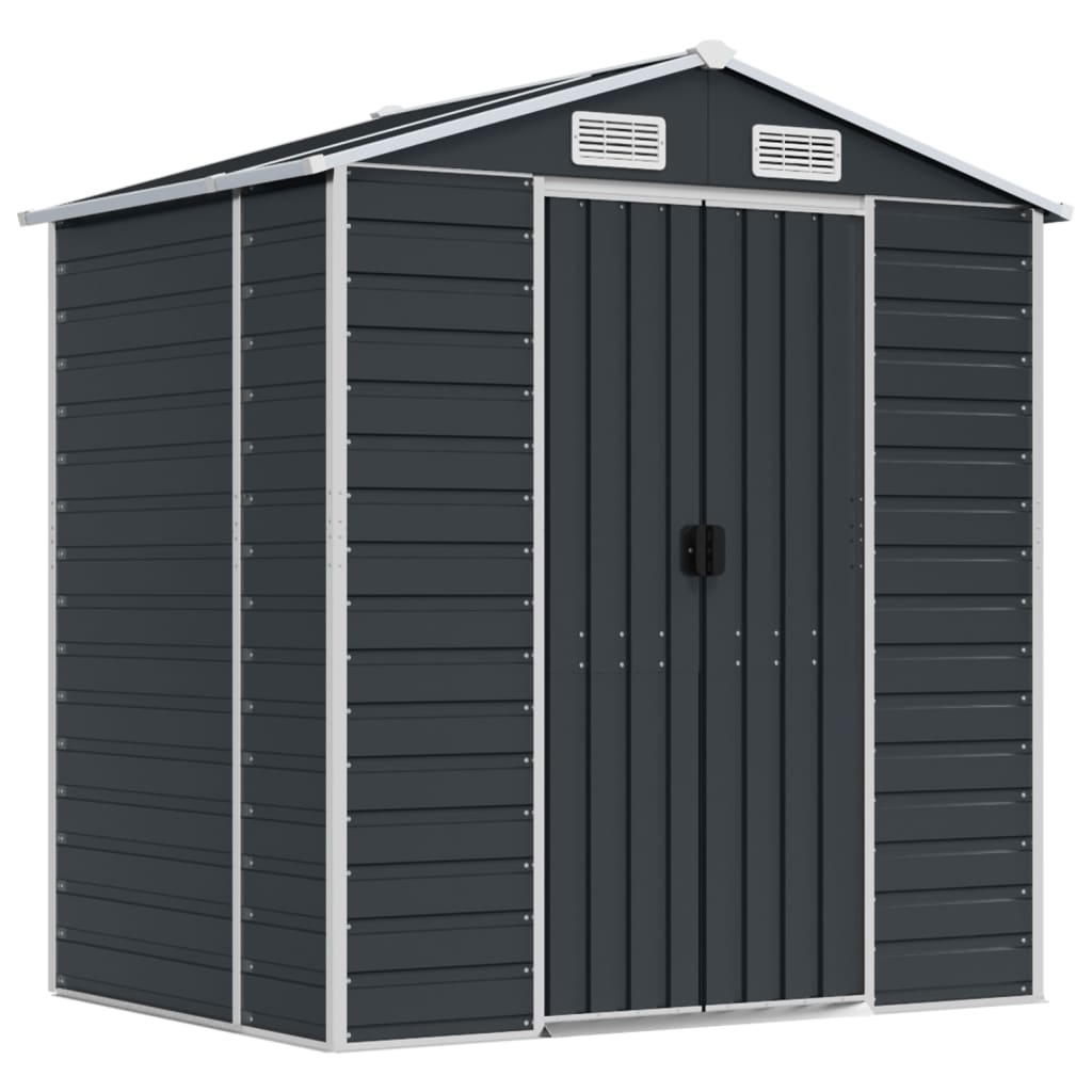 Vidaxl garden shed 191x130x198 cm galvanized steel anthracite -colored