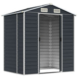 Vidaxl garden shed 191x130x198 cm galvanized steel anthracite -colored