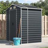 Vidaxl garden shed 191x130x198 cm galvanized steel anthracite -colored