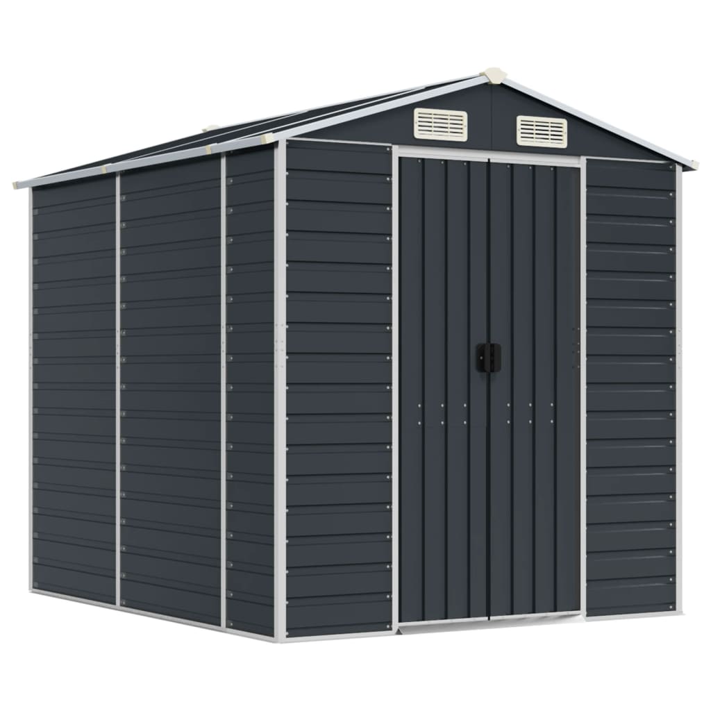 Vidaxl garden shed 191x215x198 cm galvanized steel anthracite -colored