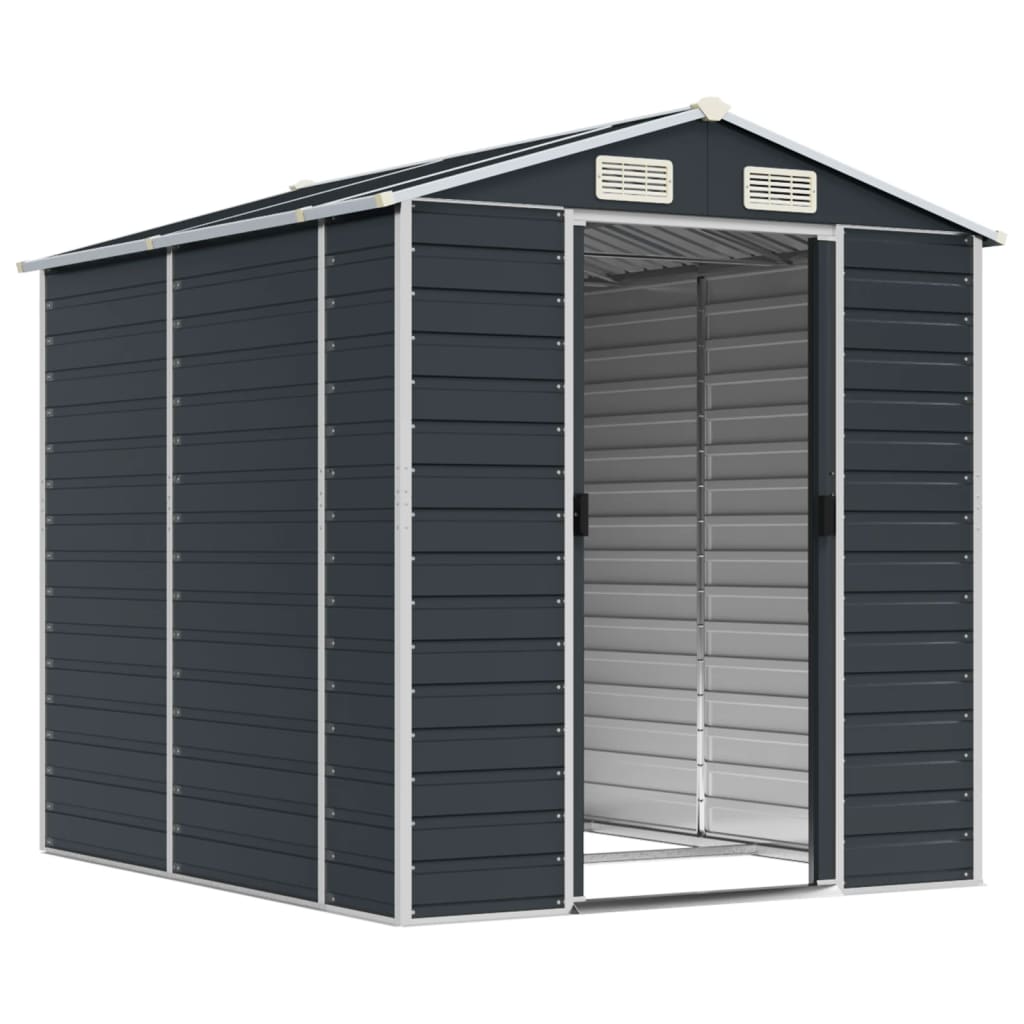 Vidaxl garden shed 191x215x198 cm galvanized steel anthracite -colored