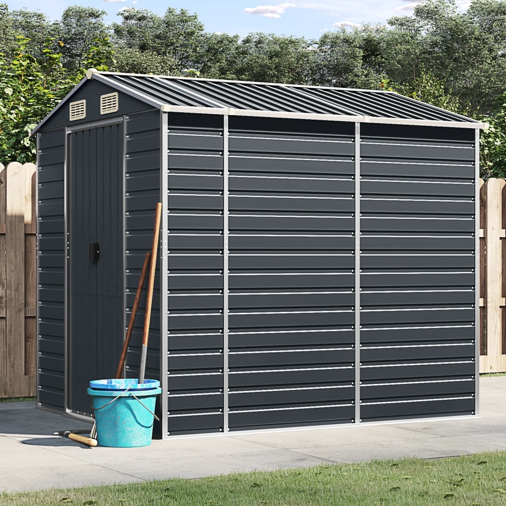 Vidaxl garden shed 191x215x198 cm galvanized steel anthracite -colored