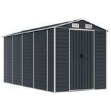 Vidaxl garden shed 191x385x198 cm galvanized steel anthracite -colored