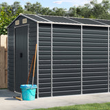 Vidaxl garden shed 191x470x198 cm galvanized steel anthracite -colored