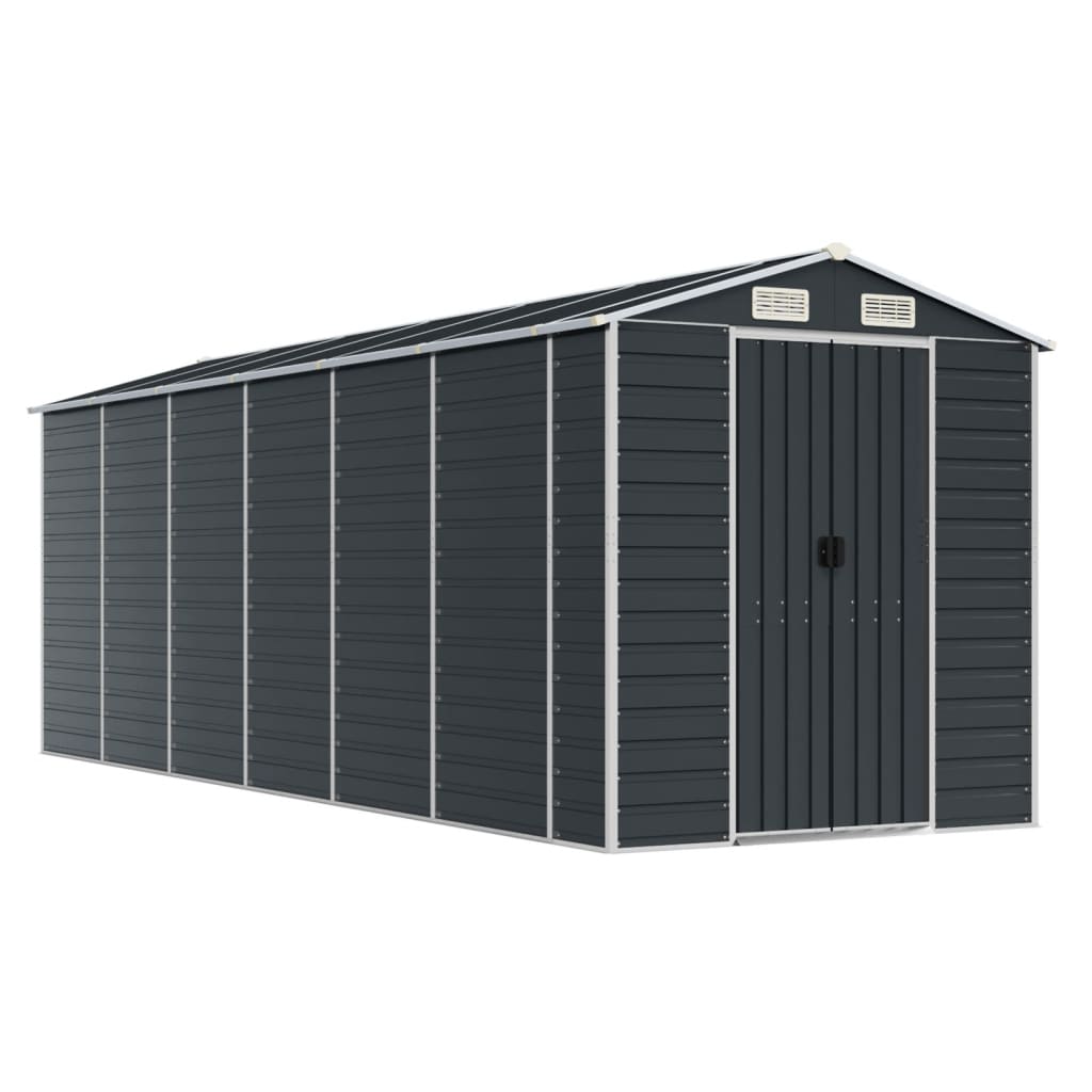 Vidaxl Garden Shed 191x555x198 cm galvanizovaný ocelový antracity -