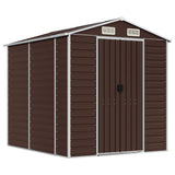 Vidaxl garden shed 191x215x198 cm galvanized steel brown