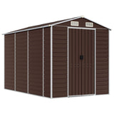 Vidaxl garden shed 191x300x198 cm galvanized steel brown