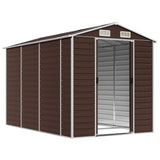 Vidaxl garden shed 191x300x198 cm galvanized steel brown