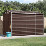 Vidaxl garden shed 191x300x198 cm galvanized steel brown