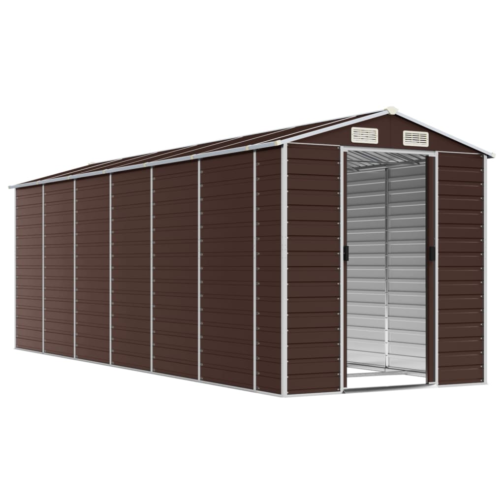 Vidaxl Garden Shed 191x555x198 cm galvaniseret stålbrun