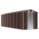 Vidaxl garden shed 191x640x198 cm galvanized steel brown