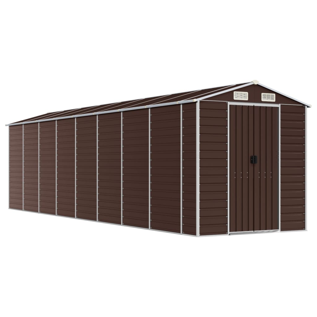 Vidaxl Garden Shed 191x725x198 cm ocynkowana stalowa brąz