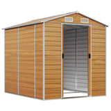 Vidaxl garden shed 191x215x198 cm galvanized steel light brown