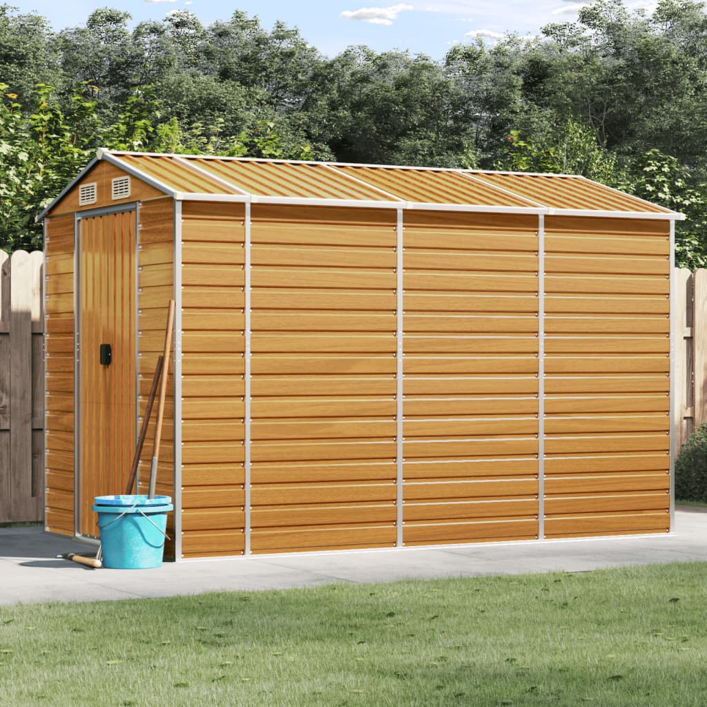 Vidaxl Garden shed 191x300x198 cm galvanized steel light brown