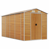 Vidaxl garden shed 191x385x198 cm galvanized steel light brown