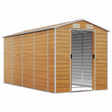 Vidaxl garden shed 191x385x198 cm galvanized steel light brown