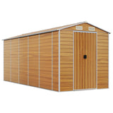 Vidaxl garden shed 191x470x198 cm galvanized steel light brown